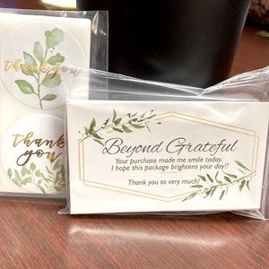 Premium Beyond Grateful Thank you card and Sticker Combo (50) NEW